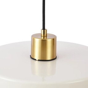Retro hanglamp goud met beige glas - Jina Retro E27 rond Binnenverlichting Lamp