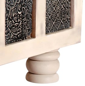 Medina Opbergkist 110x40x45 cm massief acaciahout wit