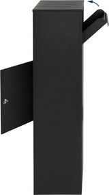 Famiflora pakketbrievenbus BLOC met cijferslot - mat zwart - 105 x 39 x 27 cm - topkwaliteit!