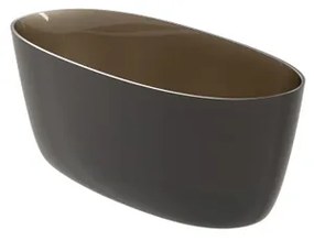 Riho Oval vrijstaand bad - 175x80cm - solid surface - semi transparant - frosted umber B152002F02