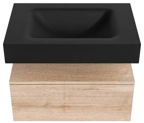 Zaro Alan badmeubel 70cm washed oak 1 lade met vrijhangende wastafel cloud midden zonder kraangat urban