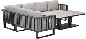 Garden Impressions Gabon - Brugge lounge dining set 5-delig - donker grijs