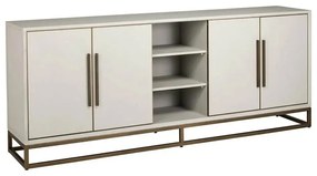 Richmond Interiors Whitebone Dressoir Wit Hout Met Messing - 225x47x91cm.