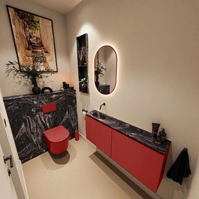 Mondiaz Ture DLux toiletmeubel 120cm fire met wastafel lava links zonder kraangat