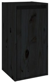 vidaXL Wandkast 30x30x60 cm massief grenenhout zwart