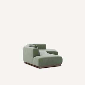 Rechter open hoekbank in fluweel, Jacopo