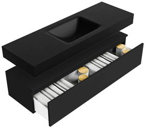 Zaro Alan badmeubel 140cm urban 1 lade met vrijhangende wastafel cloud midden zonder kraangat urban