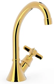 Tres Clasic gebogen fonteinkraan goud
