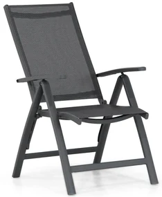 Tuinset Ronde Tuintafel 4 personen 125 cm Aluminium/Textileen /Aluminium/textileen Grijs  Presto Vasto/Ancona