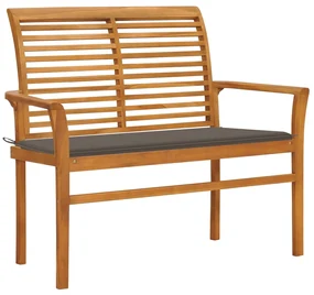 vidaXL Tuinbank met taupe kussen 112 cm massief teakhout