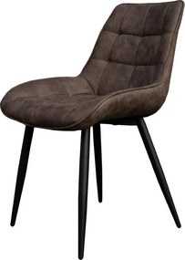 Eetkamerstoel - Loena - stof Cowboy retro lederlook antraciet