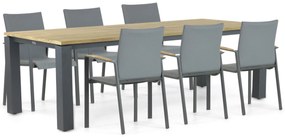 Tuinset 6 personen 240 cm Aluminium/textileen Grijs Lifestyle Garden Furniture Brandon/Riviera