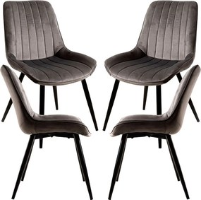 Set 4 Lene Fluwelen Stoelen