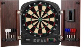 VEVOR Dartbord en Kast Set Home Dartbord Center Dartbord 34,3 cm, Opbergbare Dartkast met Elektronische Score &amp; Eenvoudige Montage, Compleet met Alle Accessoires Party