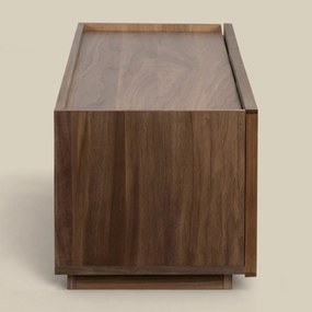 Tv-meubel Walnoot Met Stoffen Deuren 150 Cm - 150x40x40cm.