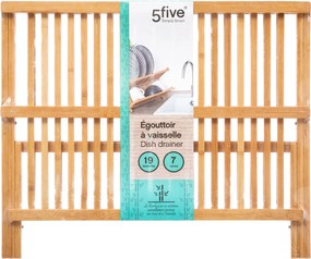Secret de Gourmet bamboe houten afdruiprek - 42 x 33 cm - 2-laags afwasrek