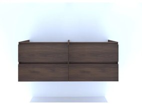 HR Badmeubelen Infinity wastafelkast met 3D-front - 4 laden - greeploos met greeplijst in kleur meubel - 140 x 55 x 45 cm - dark oak 75045377