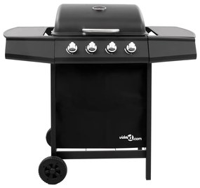 vidaXL Gasbarbecue-grill met 4 branders zwart