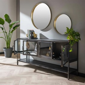 Dressoir Met Glazen Deuren - 180x40x80cm.