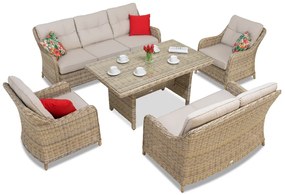 Tuinpunt technorattan set Toledo Apetito 7 beige