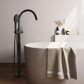 Brauer Stripe vrijstaande badmengkraan met 3 standen handdouche gunmetal geborsteld PVD