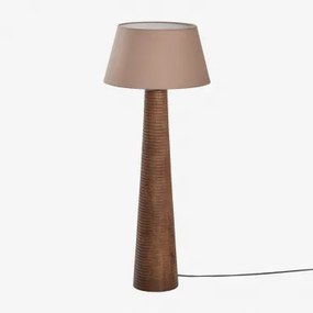 Mangohouten Vloerlamp Malva ↑70 Cm & Moka Bruin Ø40 Cm Monaco - Sklum