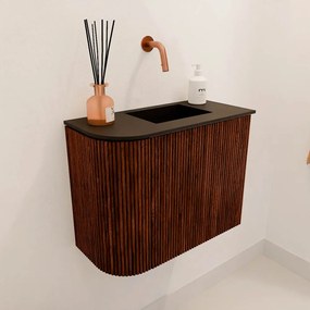 Mondiaz Joya 50cm toiletmeubel ronding links ruby met wastafel faye rechts zonder kraangat urban