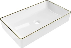 Mexen Nadia opzetwastafel 62 x 35 cm, wit/gouden rand - 21616005