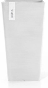 Ecopots bloempot Rotterdam Mid High 56 - Vierkant - Pure White - 31 x H56,5 cm