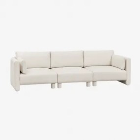 3-delige Modulaire Bank In Artemisa Bouclé Stof Crèmebeige Boucléstof - Sklum