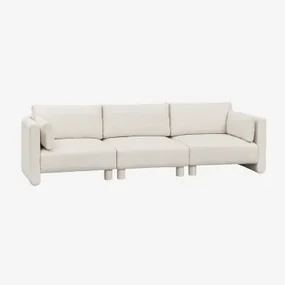 3-delige Modulaire Bank In Artemisa Bouclé Stof Crèmebeige Boucléstof - Sklum