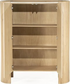 Wandkast Eiken Met Wit Marmer - 120x40x140cm.