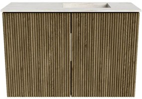Mondiaz Joya DLux 60cm toiletmeubel dusk met wastafel faye rechts zonder kraangat ostra