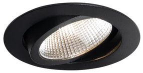Inbouwspot zwart 9,5cm incl. LED 1300 lm dimbaar IP65 - Gaius IP65 rond Binnenverlichting Lamp