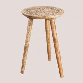 Ronde Bijzettafel In Mangohout (ø30 Cm) Nanup Mangohout - Sklum