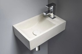 Fontana Crest toiletmeubel walnoot 40x22cm met beige fontein rechts