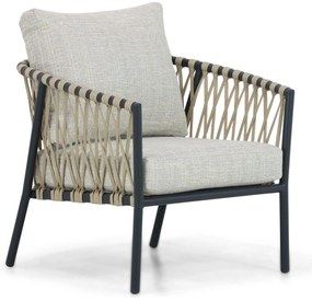 Stoel en Bank Loungeset 5 personen Aluminium/rope Grijs  Lifestyle Garden Furniture Feraro
