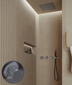 Saniclear Plus Curved Pro inbouw regendouche met inbouw douchekop 30x30cm en staafhanddouche chroom