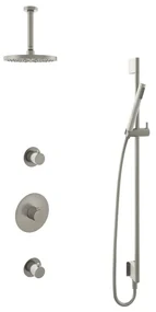 Hotbath Get Together IBS1GN inbouwdouche met 15cm plafondbuis en glijstang geborsteld nikkel