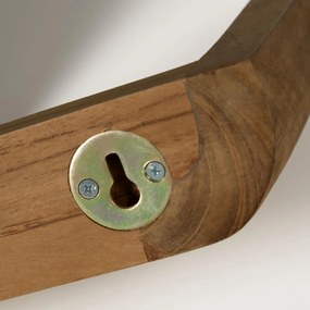 Kave Home Shamel Teak Hout Wandplanken Set Van 2 Walnoot Finish - 50x12x5cm.
