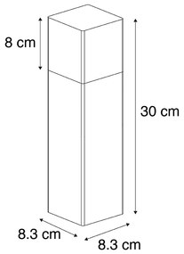 Staande buitenlamp zwart met opaal witte kap 30 cm - Denmark Modern E27 IP44 Buitenverlichting