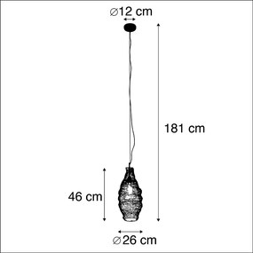 Oosterse hanglamp zwart - Nidum RomboOosters E27 rond Binnenverlichting Lamp