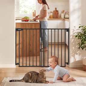 VEVOR Traphekje 720–1085 mm Verstelbare breedte, 920 mm Hoog Deurhekje, Kinderveiligheidshekje met Boorset (zonder grondstang), Kinderveiligheidshekje voor trappen, deuropeningen en woonruimtes, Zwart