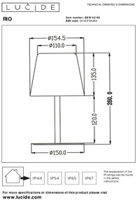 Lucide Rio oplaadbare lamp 1.8W 26x16cm multicolor