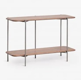 Vimara Haltafel 120x40 Cm Van Mangohout En Roestvrij Staal Donker Handvat Hout - Sklum