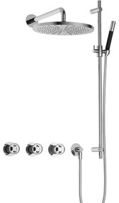 Hotbath Cobber IBSW70 Regendoucheset inbouw - 38.5cm wandarm - 30cm ronde hoofddouche - staafhanddouche - glijstang - chroom IBSW70CR57