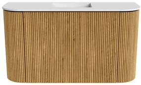 Mondiaz Joya 75cm toiletmeubel ronding links/rechts oak met wastafel faye midden zonder kraangat talc