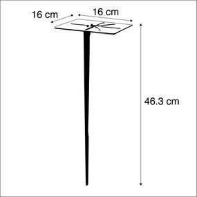 Buiten paaltje zwart opaal glas 50 cm grondpin en kabelmof - Denmark Modern E27 IP44 Buitenverlichting