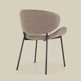 Eleonora Tess Boucle Eetkamerstoel Ronde Rug Bruin