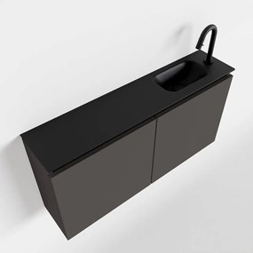 Mondiaz Ture 100cm toiletmeubel dark grey met wastafel urban rechts 1 kraangat